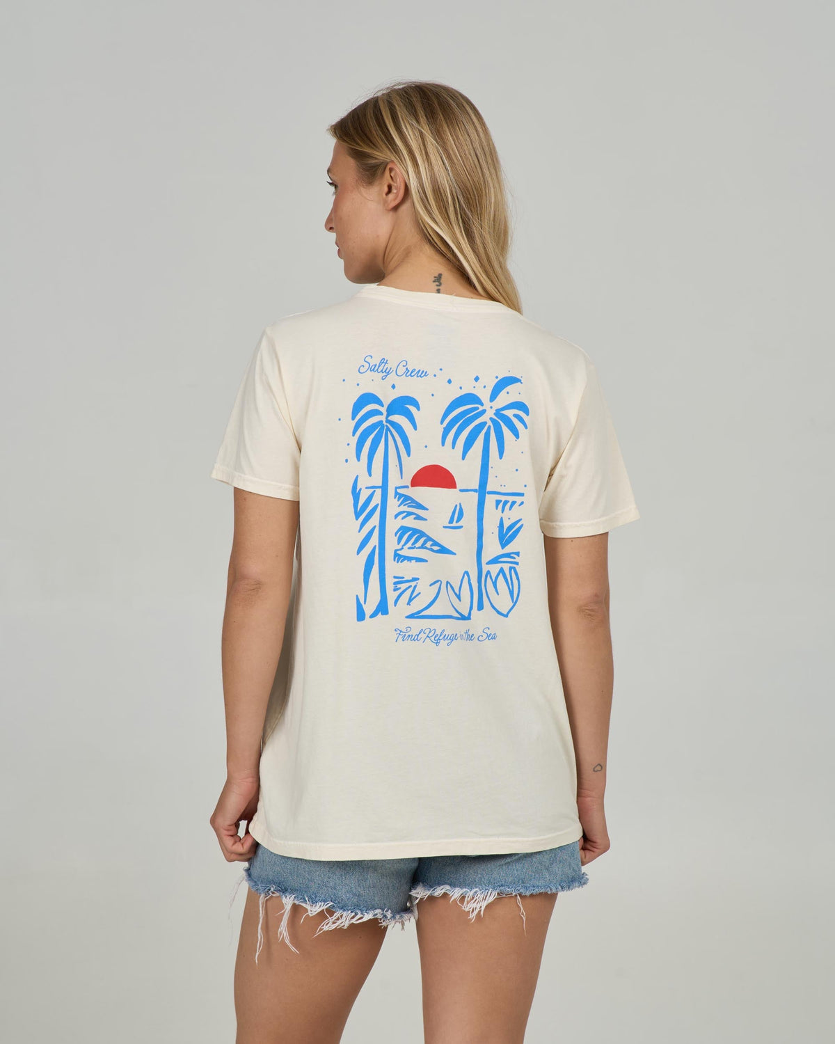 GEO PALM B.F. TEE - Off White | Salty Crew Premium