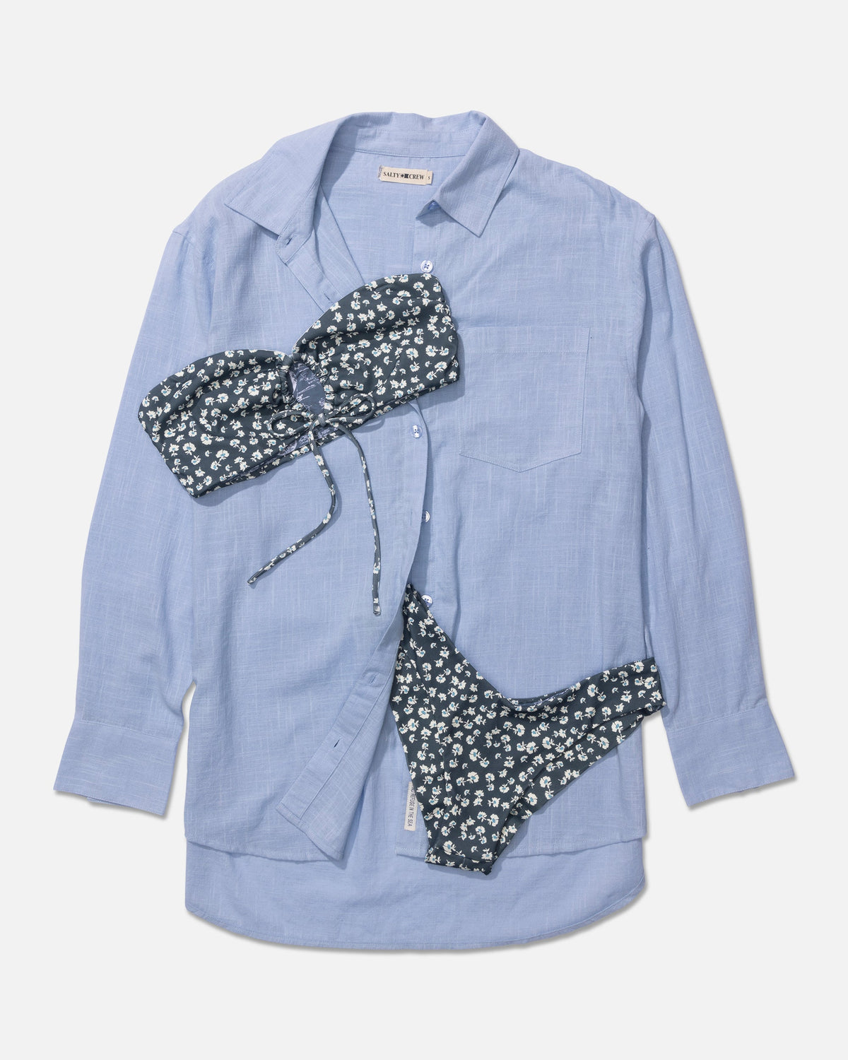 FALLING FLORAL BANDEAU - Fin Blue | Salty Crew Premium