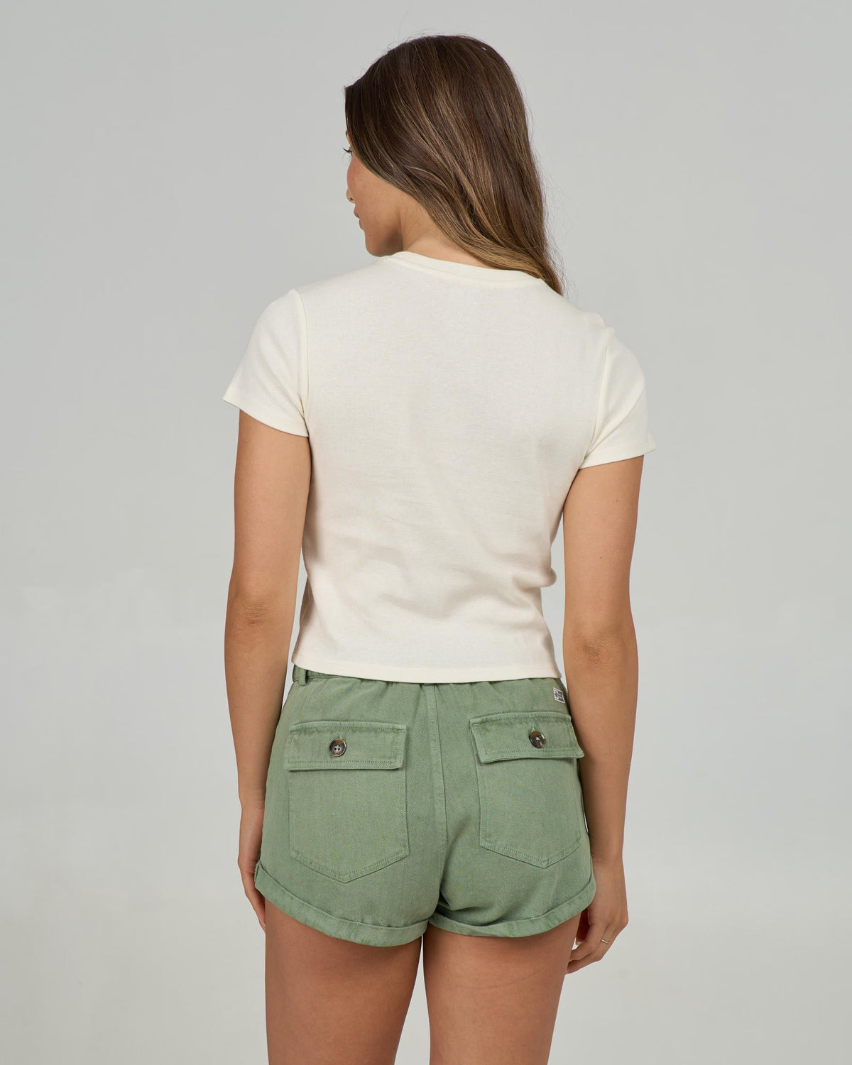 KEYHOLE BABY TEE - Off White | Salty Crew Premium