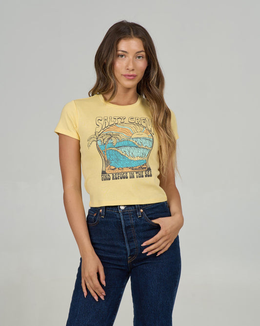 KEYHOLE BABY TEE - Sunshine | Salty Crew Premium