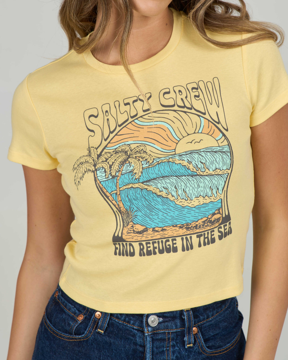 KEYHOLE BABY TEE - Sunshine | Salty Crew Premium