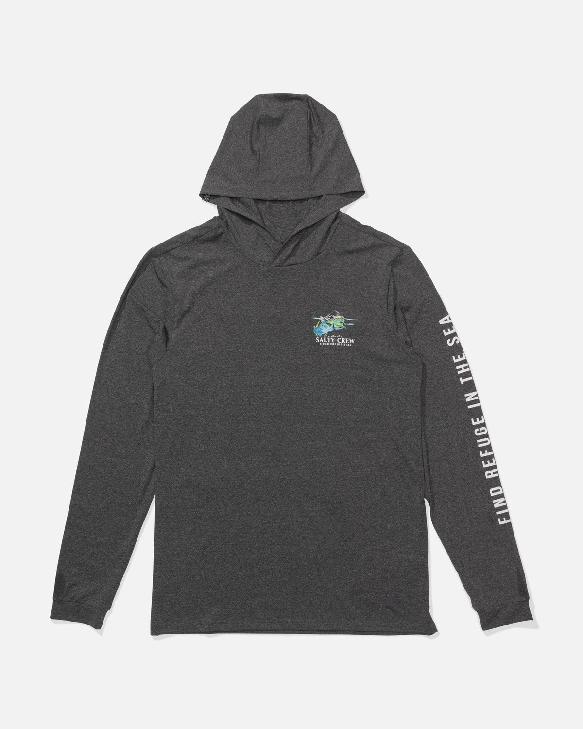 SURFACE HOOD SUNSHIRT - Charcoal Heather | Salty Crew Premium