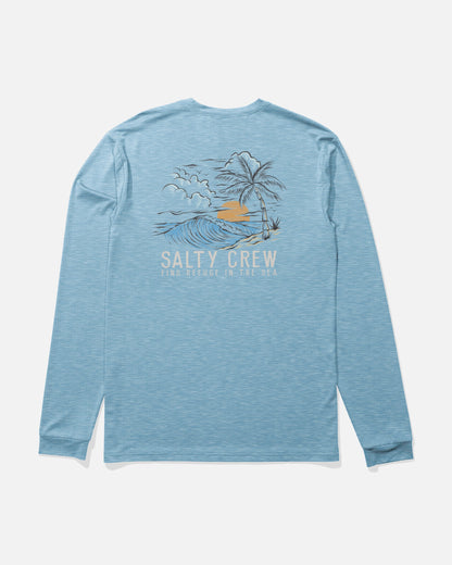 DAY OFF LS SUNSHIRT - Blue Heather | Salty Crew Premium