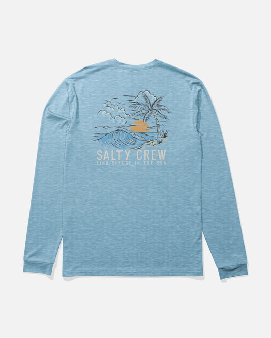 DAY OFF LS SUNSHIRT - Blue Heather | Salty Crew Premium