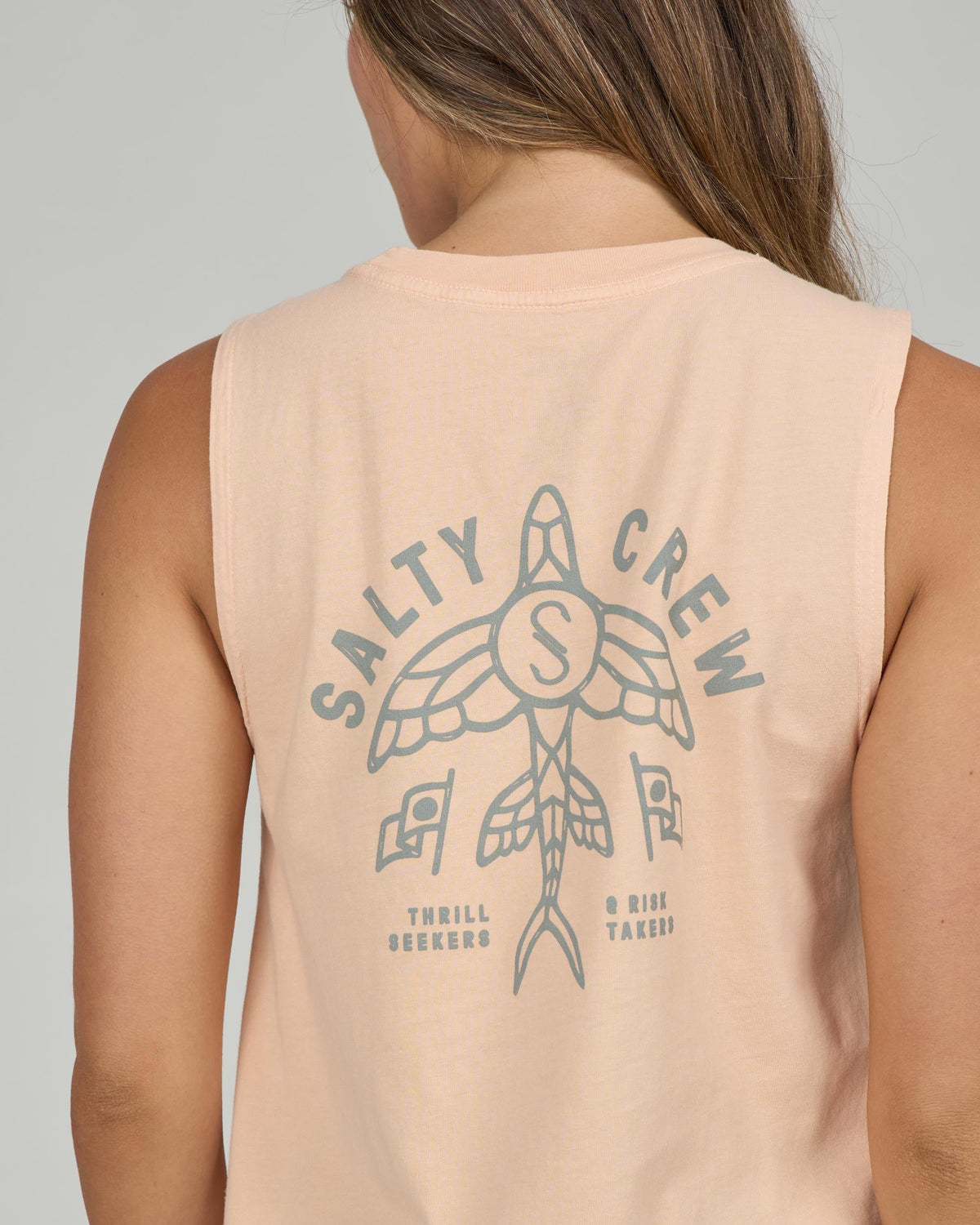 FLYING HIGH MUSCLE TANK - Apricot | Salty Crew Premium