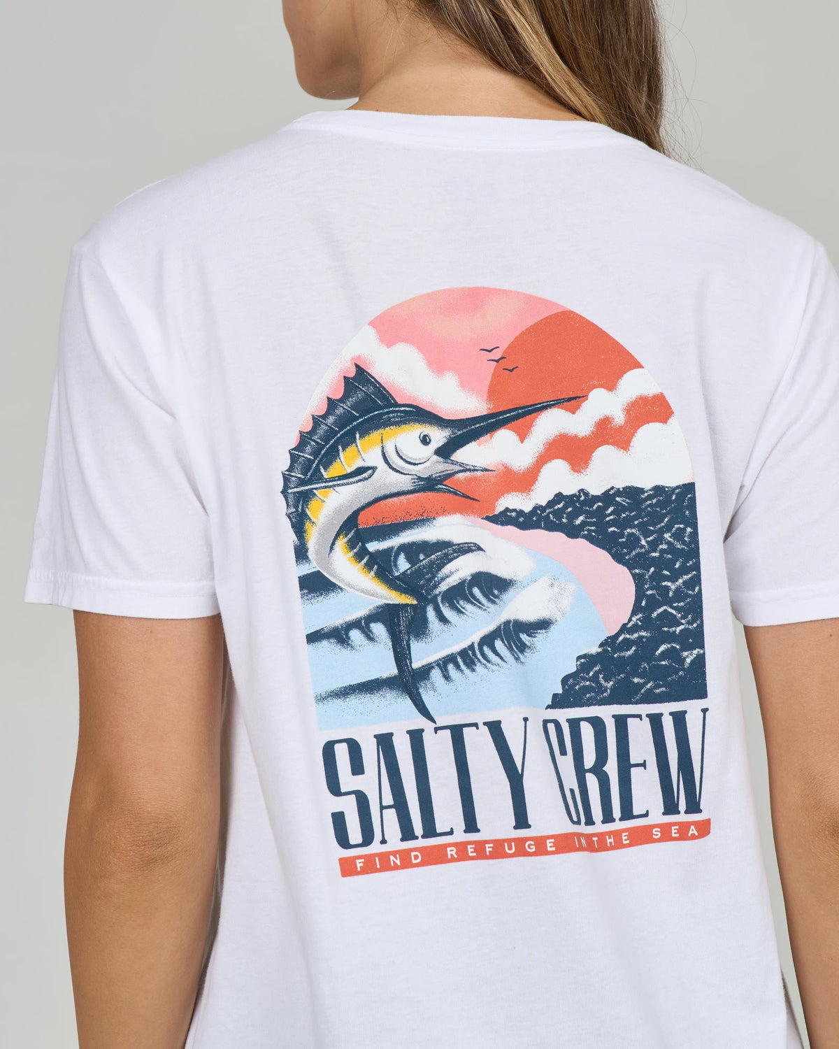 MARLIN PARADISE B.F. TEE - White | Salty Crew Premium