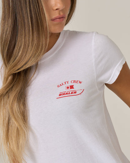 WHALER MODERN TEE - White | Salty Crew Premium