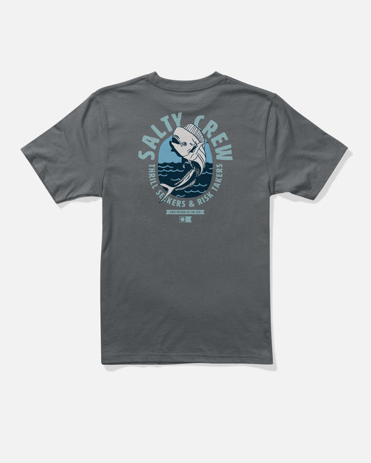 LEAPING BOYS SS TEE - Charcoal | Salty Crew Premium