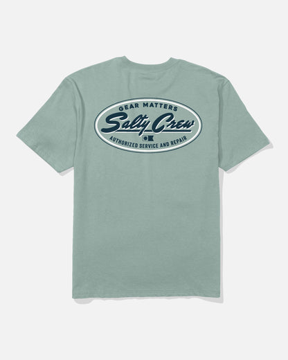 DECKHAND SERVICE SS TEE - Washed Steel Grey | Salty Crew Premium