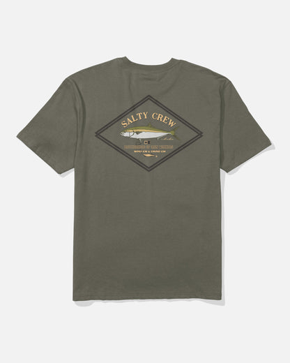 DECKHAND YELLOWTAIL SS TEE - Washed Dusty Olive | Salty Crew Premium