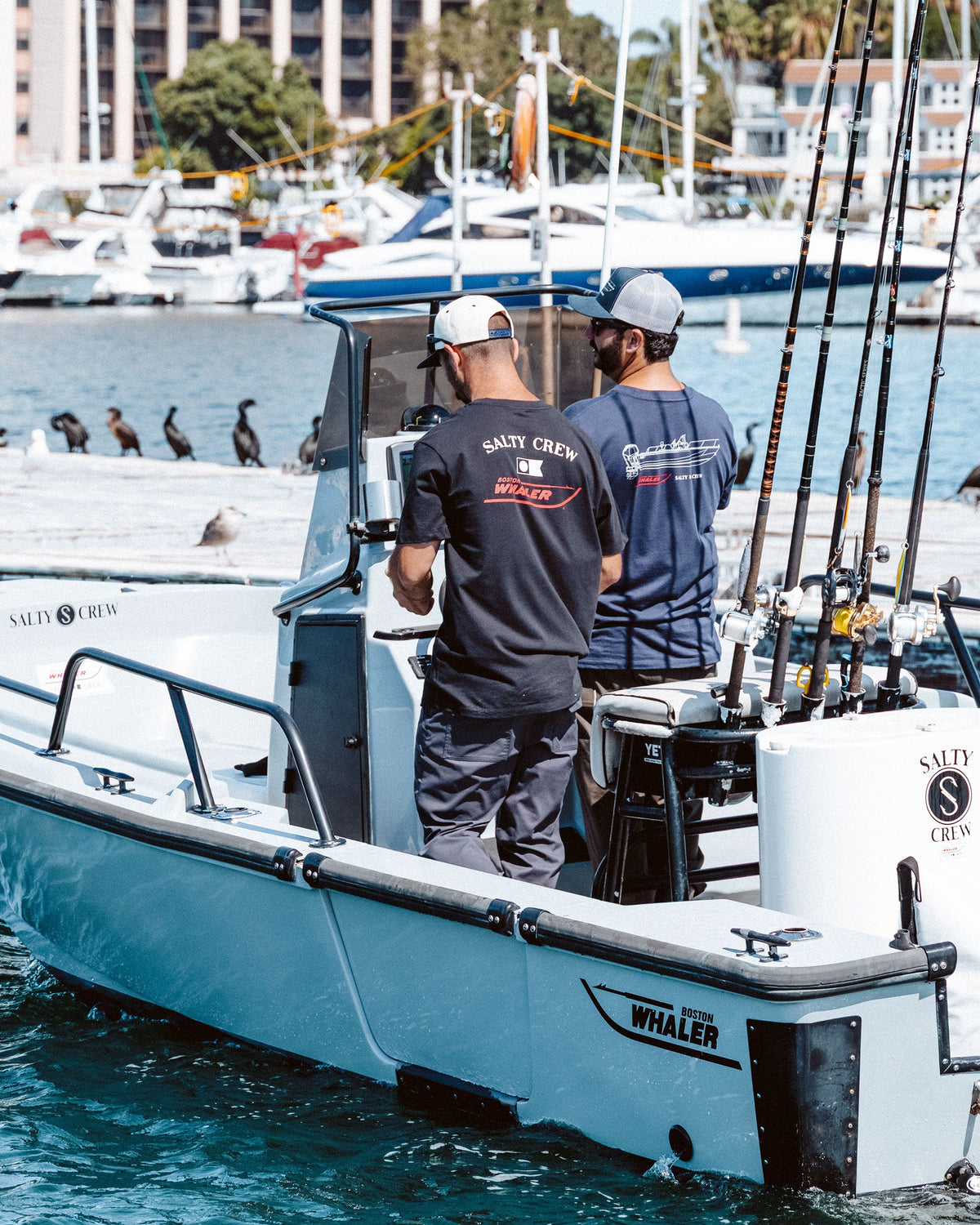 WHALER SCHEMATIC SS TEE - Navy | Salty Crew Premium