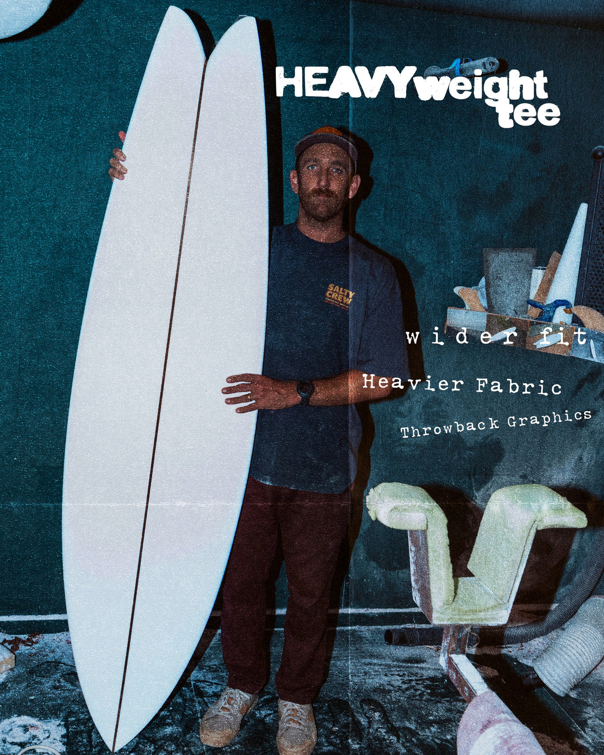 DECKHAND FIBERGLASS SS TEE - Washed Black | Salty Crew Premium