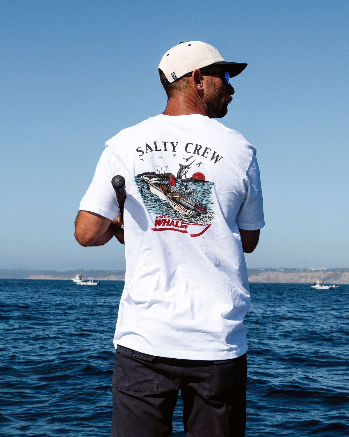 WHALER CHASE SS TEE - White | Salty Crew Premium