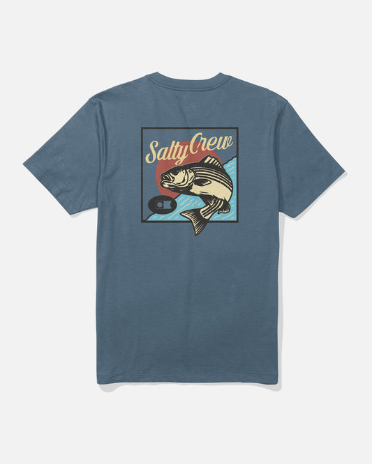 STRIPED SS TEE - Slate | Salty Crew Premium